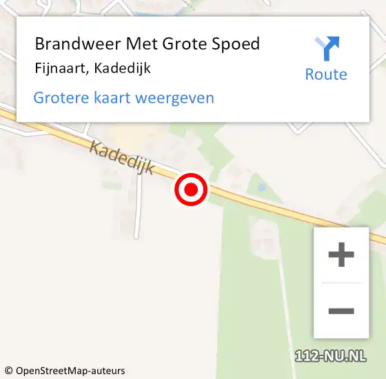 Locatie op kaart van de 112 melding: Brandweer Met Grote Spoed Naar Fijnaart, Kadedijk op 3 december 2019 13:34