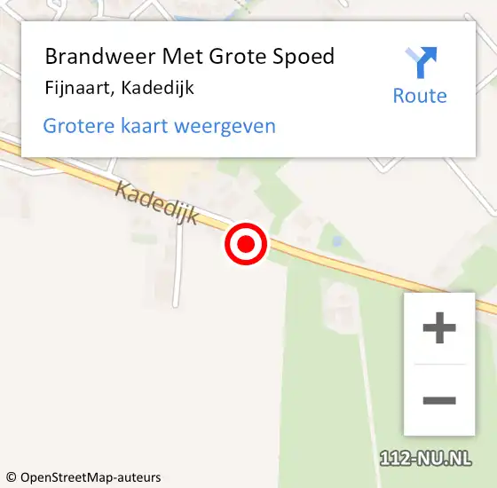Locatie op kaart van de 112 melding: Brandweer Met Grote Spoed Naar Fijnaart, Kadedijk op 3 december 2019 13:35