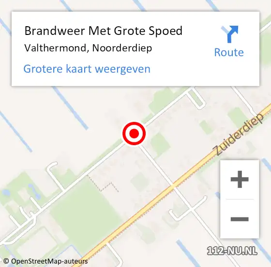 Locatie op kaart van de 112 melding: Brandweer Met Grote Spoed Naar Valthermond, Noorderdiep op 3 december 2019 16:31