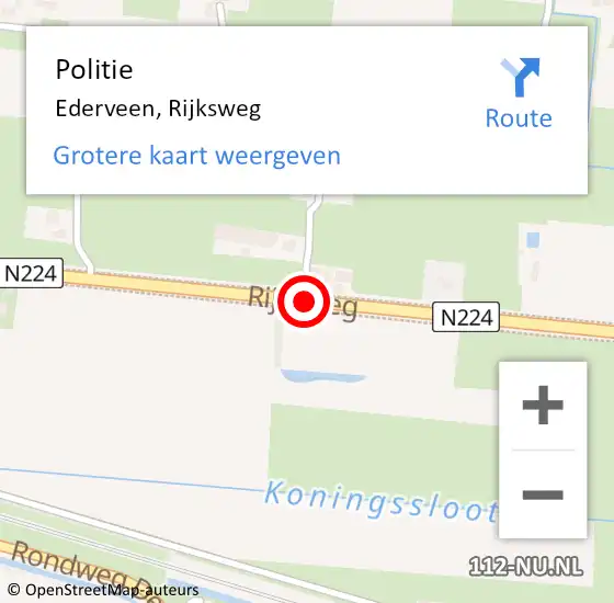 Locatie op kaart van de 112 melding: Politie Ederveen, Rijksweg op 3 december 2019 16:58