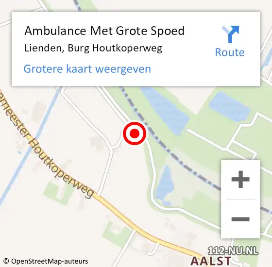 Locatie op kaart van de 112 melding: Ambulance Met Grote Spoed Naar Lienden, Burg Houtkoperweg op 3 december 2019 17:25