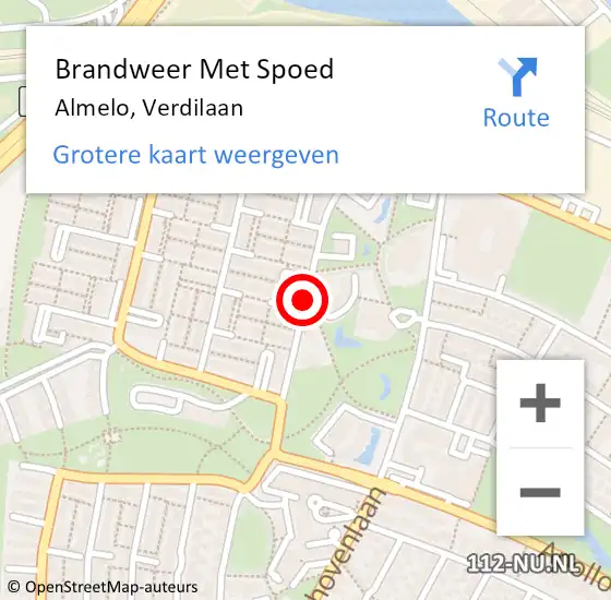 Locatie op kaart van de 112 melding: Brandweer Met Spoed Naar Almelo, Verdilaan op 3 december 2019 18:22