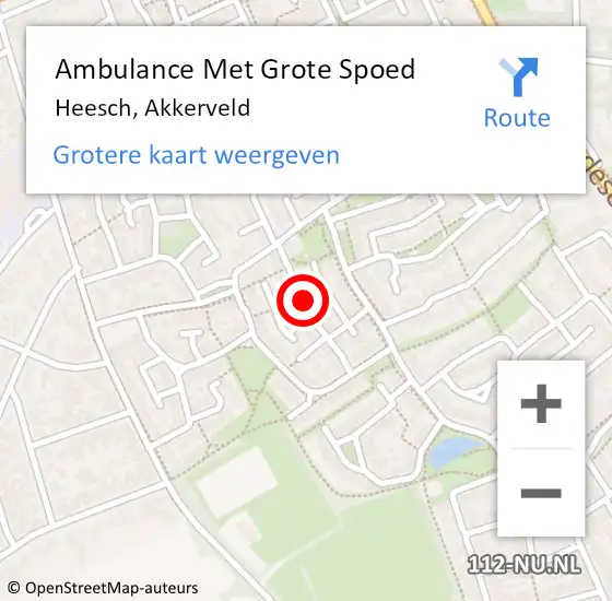 Locatie op kaart van de 112 melding: Ambulance Met Grote Spoed Naar Heesch, Akkerveld op 3 december 2019 18:22