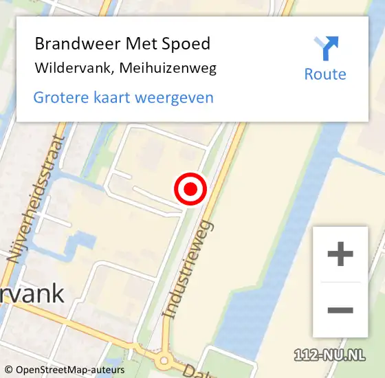 Locatie op kaart van de 112 melding: Brandweer Met Spoed Naar Wildervank, Meihuizenweg op 3 december 2019 21:12