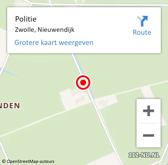 Locatie op kaart van de 112 melding: Politie Zwolle, Nieuwendijk op 3 december 2019 21:40