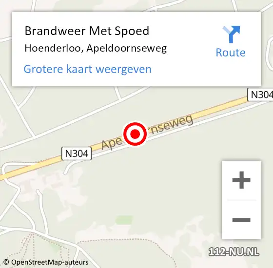 Locatie op kaart van de 112 melding: Brandweer Met Spoed Naar Hoenderloo, Apeldoornseweg op 21 april 2014 19:39