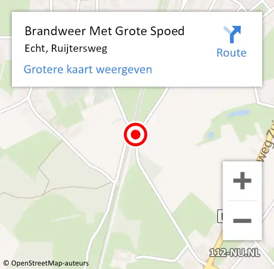 Locatie op kaart van de 112 melding: Brandweer Met Grote Spoed Naar Echt, Ruijtersweg op 4 december 2019 02:31