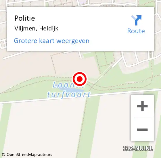 Locatie op kaart van de 112 melding: Politie Vlijmen, Heidijk op 4 december 2019 07:13