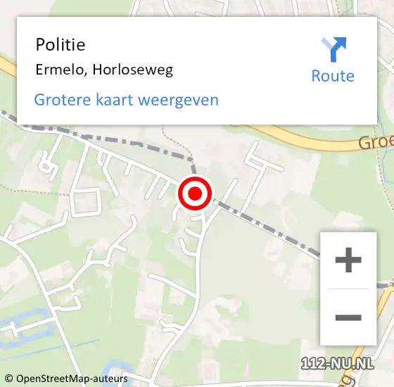 Locatie op kaart van de 112 melding: Politie Ermelo, Horloseweg op 4 december 2019 09:07