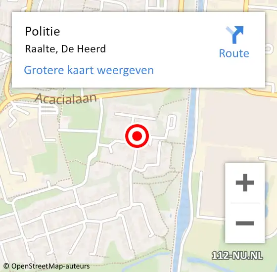 Locatie op kaart van de 112 melding: Politie Raalte, De Heerd op 4 december 2019 09:08