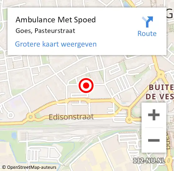 Locatie op kaart van de 112 melding: Ambulance Met Spoed Naar Goes, Pasteurstraat op 29 september 2013 15:35