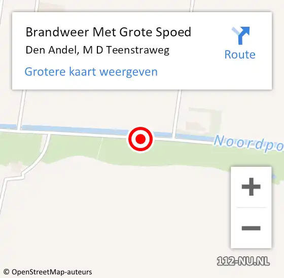 Locatie op kaart van de 112 melding: Brandweer Met Grote Spoed Naar Den Andel, M D Teenstraweg op 4 december 2019 11:12