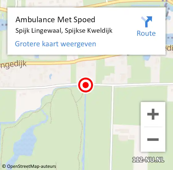 Locatie op kaart van de 112 melding: Ambulance Met Spoed Naar Spijk Lingewaal, Spijkse Kweldijk op 4 december 2019 11:53