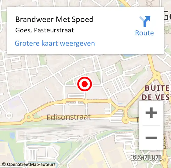 Locatie op kaart van de 112 melding: Brandweer Met Spoed Naar Goes, Pasteurstraat op 29 september 2013 15:36