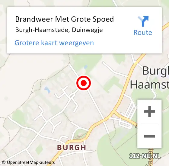 Locatie op kaart van de 112 melding: Brandweer Met Grote Spoed Naar Burgh-Haamstede, Duinwegje op 4 december 2019 12:22