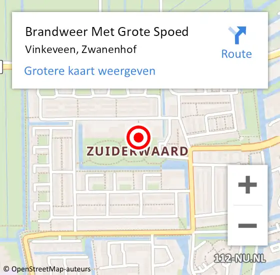 Locatie op kaart van de 112 melding: Brandweer Met Grote Spoed Naar Vinkeveen, Zwanenhof op 4 december 2019 13:05