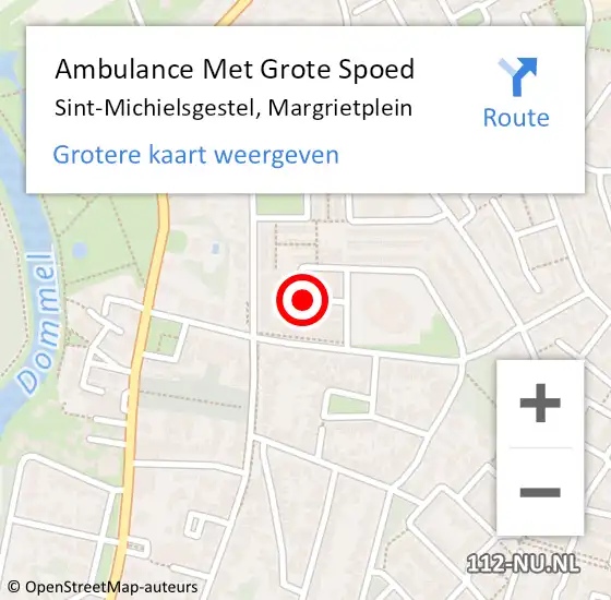 Locatie op kaart van de 112 melding: Ambulance Met Grote Spoed Naar Sint-Michielsgestel, Margrietplein op 4 december 2019 13:35