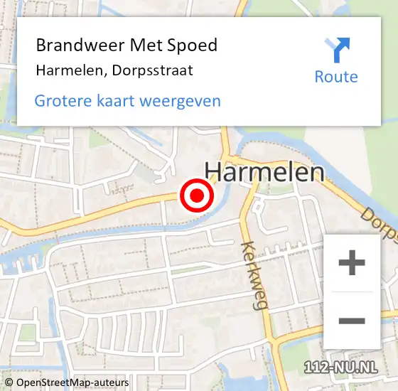 Locatie op kaart van de 112 melding: Brandweer Met Spoed Naar Harmelen, Dorpsstraat op 4 december 2019 13:36