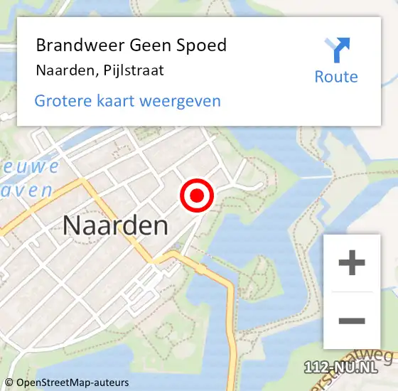 Locatie op kaart van de 112 melding: Brandweer Geen Spoed Naar Naarden, Pijlstraat op 21 april 2014 21:13