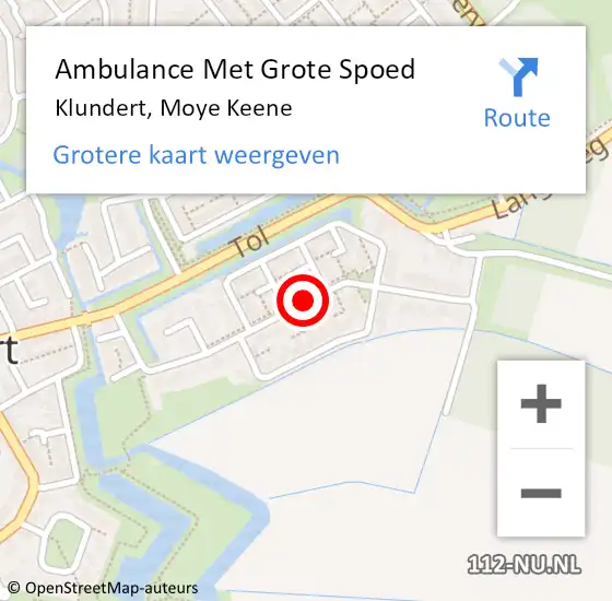 Locatie op kaart van de 112 melding: Ambulance Met Grote Spoed Naar Klundert, Moye Keene op 4 december 2019 14:09