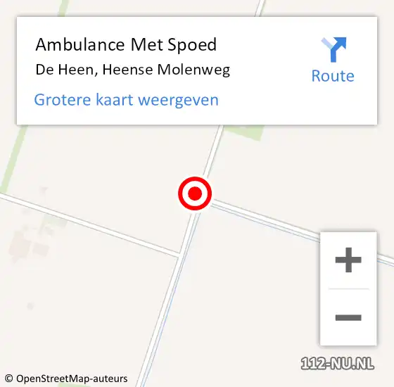 Locatie op kaart van de 112 melding: Ambulance Met Spoed Naar De Heen, Heense Molenweg op 4 december 2019 14:30