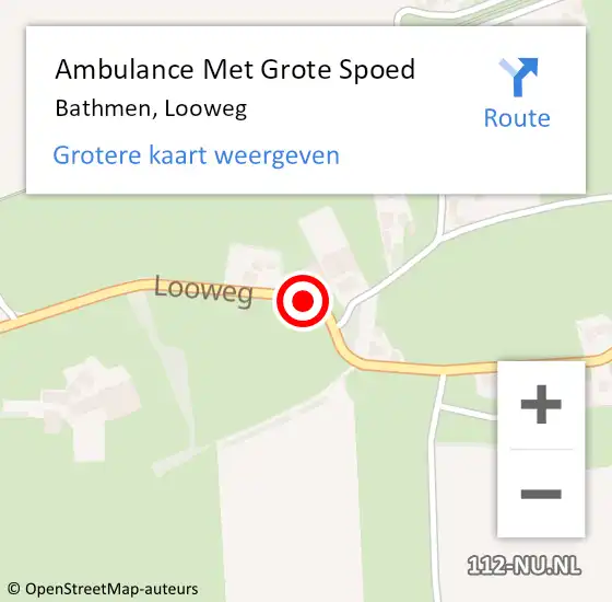 Locatie op kaart van de 112 melding: Ambulance Met Grote Spoed Naar Bathmen, Looweg op 4 december 2019 15:58