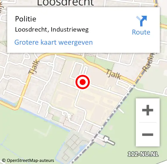 Locatie op kaart van de 112 melding: Politie Loosdrecht, Industrieweg op 4 december 2019 16:24