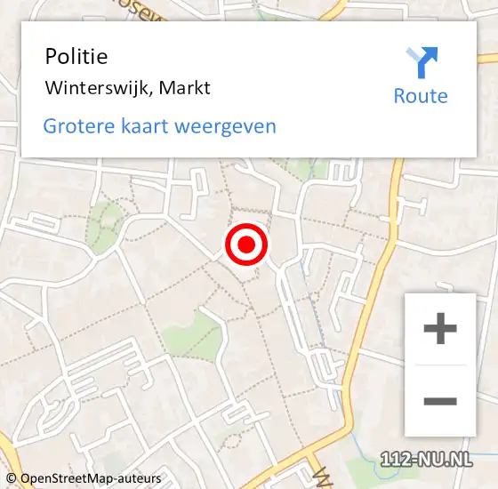 Locatie op kaart van de 112 melding: Politie Winterswijk, Markt op 4 december 2019 16:31