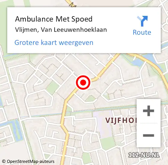 Locatie op kaart van de 112 melding: Ambulance Met Spoed Naar Vlijmen, Van Leeuwenhoeklaan op 4 december 2019 17:30