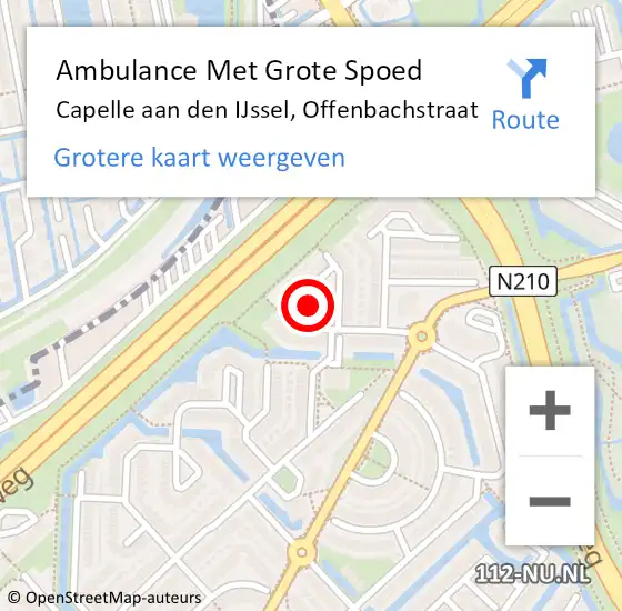 Locatie op kaart van de 112 melding: Ambulance Met Grote Spoed Naar Capelle aan den IJssel, Offenbachstraat op 4 december 2019 17:33