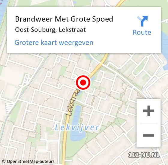 Locatie op kaart van de 112 melding: Brandweer Met Grote Spoed Naar Oost-Souburg, Lekstraat op 4 december 2019 17:43