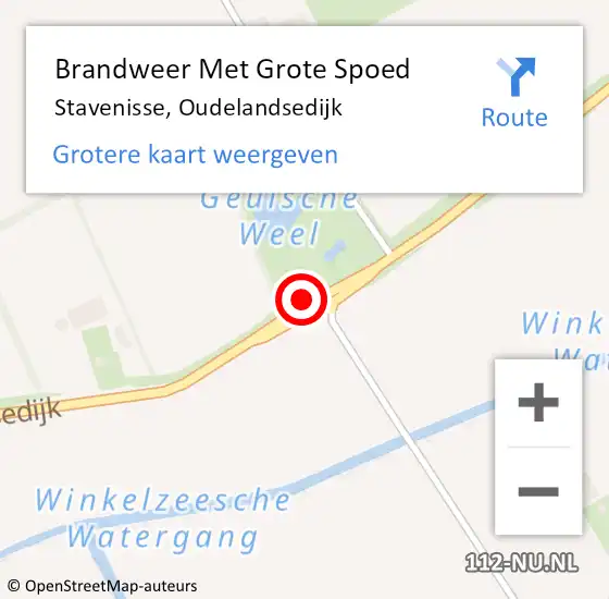 Locatie op kaart van de 112 melding: Brandweer Met Grote Spoed Naar Stavenisse, Oudelandsedijk op 4 december 2019 18:49