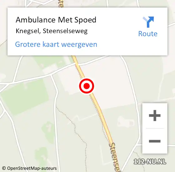 Locatie op kaart van de 112 melding: Ambulance Met Spoed Naar Knegsel, Steenselseweg op 4 december 2019 19:44