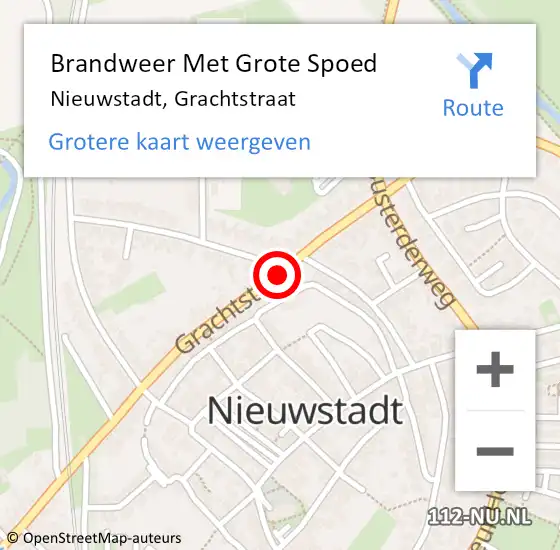 Locatie op kaart van de 112 melding: Brandweer Met Grote Spoed Naar Nieuwstadt, Grachtstraat op 4 december 2019 20:24