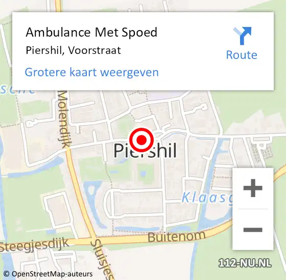 Locatie op kaart van de 112 melding: Ambulance Met Spoed Naar Piershil, Voorstraat op 4 december 2019 21:22