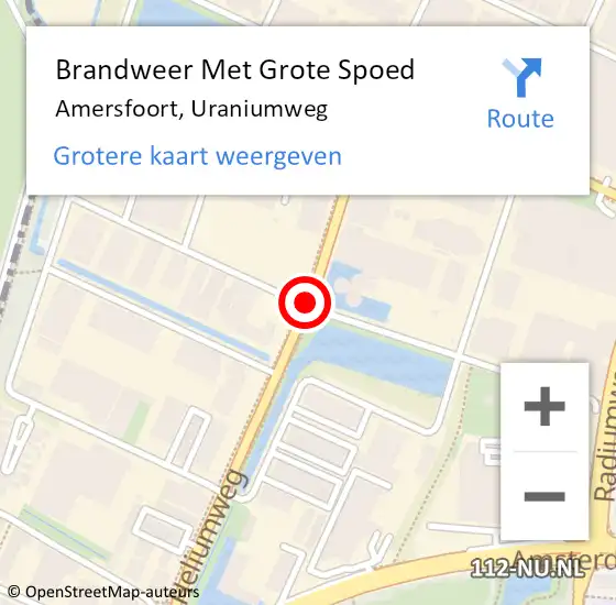 Locatie op kaart van de 112 melding: Brandweer Met Grote Spoed Naar Amersfoort, Uraniumweg op 4 december 2019 22:40