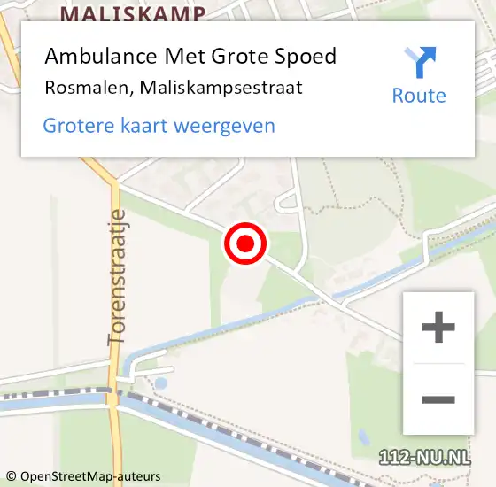 Locatie op kaart van de 112 melding: Ambulance Met Grote Spoed Naar Rosmalen, Maliskampsestraat op 5 december 2019 04:51