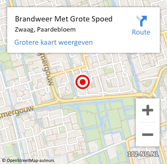 Locatie op kaart van de 112 melding: Brandweer Met Grote Spoed Naar Zwaag, Paardebloem op 5 december 2019 06:02