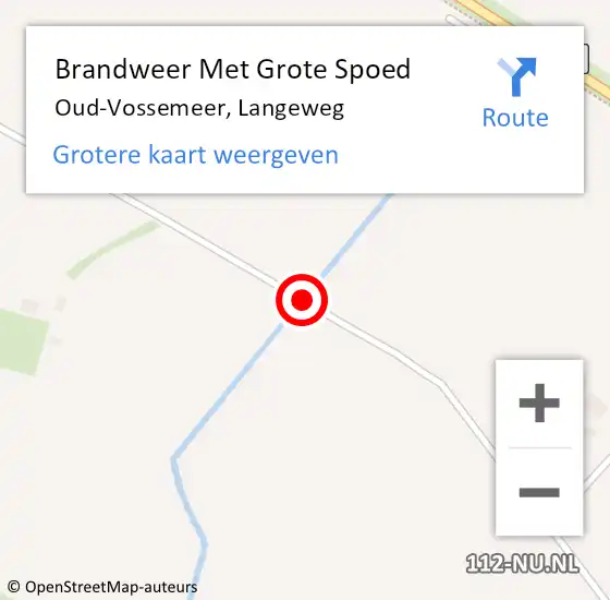 Locatie op kaart van de 112 melding: Brandweer Met Grote Spoed Naar Oud-Vossemeer, Langeweg op 5 december 2019 08:06