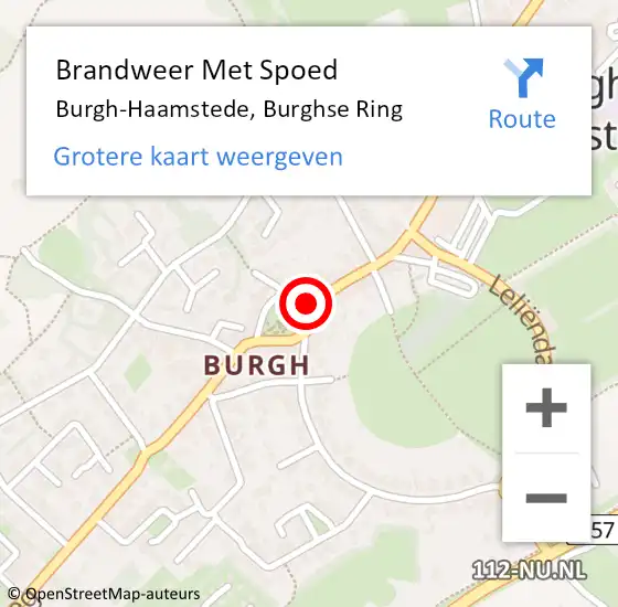 Locatie op kaart van de 112 melding: Brandweer Met Spoed Naar Burgh-Haamstede, Burghse Ring op 5 december 2019 09:41