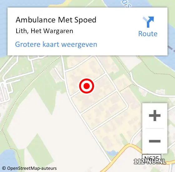 Locatie op kaart van de 112 melding: Ambulance Met Spoed Naar Lith, Het Wargaren op 5 december 2019 10:18