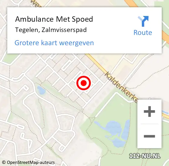 Locatie op kaart van de 112 melding: Ambulance Met Spoed Naar Tegelen, Zalmvisserspad op 5 december 2019 10:58