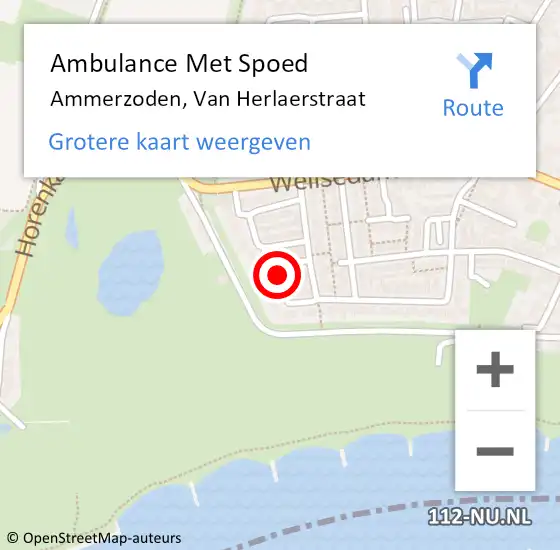 Locatie op kaart van de 112 melding: Ambulance Met Spoed Naar Ammerzoden, Van Herlaerstraat op 5 december 2019 11:32