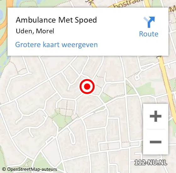 Locatie op kaart van de 112 melding: Ambulance Met Spoed Naar Uden, Morel op 5 december 2019 15:24