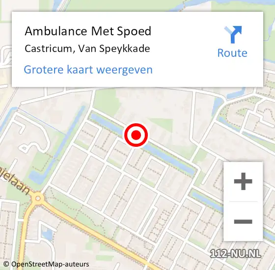 Locatie op kaart van de 112 melding: Ambulance Met Spoed Naar Castricum, Van Speykkade op 5 december 2019 16:17