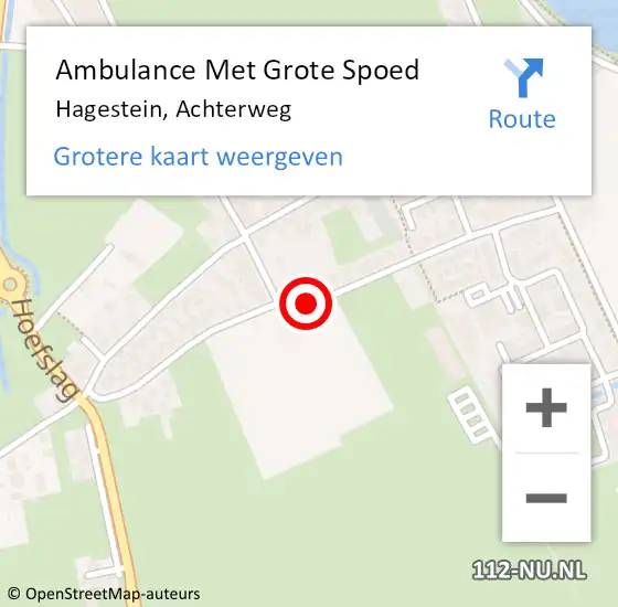 Locatie op kaart van de 112 melding: Ambulance Met Grote Spoed Naar Hagestein, Achterweg op 5 december 2019 16:57