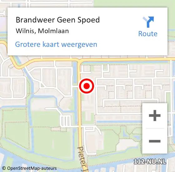 Locatie op kaart van de 112 melding: Brandweer Geen Spoed Naar Wilnis, Molmlaan op 5 december 2019 18:03