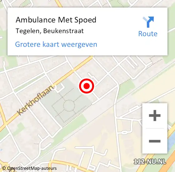 Locatie op kaart van de 112 melding: Ambulance Met Spoed Naar Tegelen, Beukenstraat op 5 december 2019 18:37