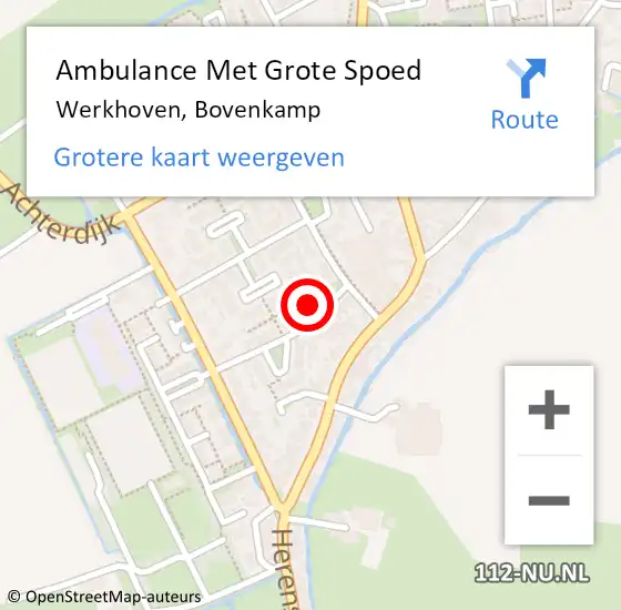 Locatie op kaart van de 112 melding: Ambulance Met Grote Spoed Naar Werkhoven, Bovenkamp op 22 april 2014 01:59