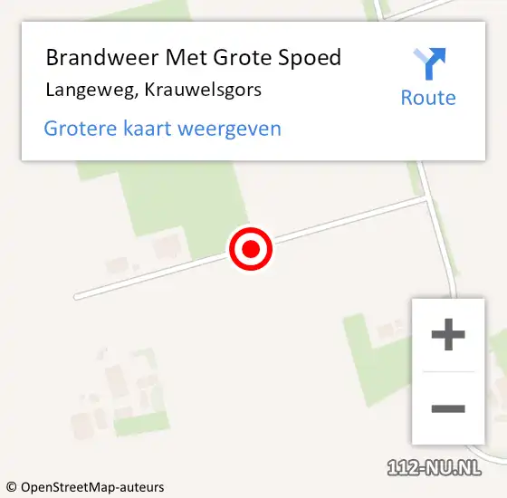 Locatie op kaart van de 112 melding: Brandweer Met Grote Spoed Naar Langeweg, Krauwelsgors op 5 december 2019 21:20